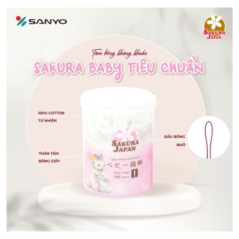 Tăm bông kháng khuẩn SAKURA BABY TB02
